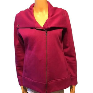 T By Talbots Full zip Cozy Purple Jacket Women Size S Pocket
